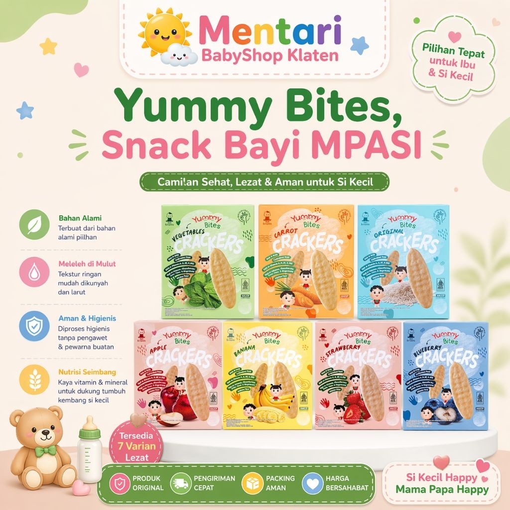 Yummy Bites Snack MPASI Bayi 6 Bulan Cemilan Bayi Sehat Tanpa Pengawet Finger Food Bayi