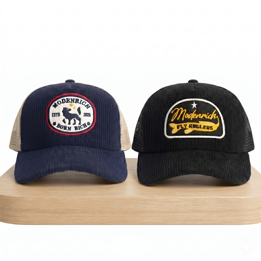 MODENRICH - Topi Trucker Corduroy Vintage - Snapback Corduroy Jaring Bordir Allsize Uisex