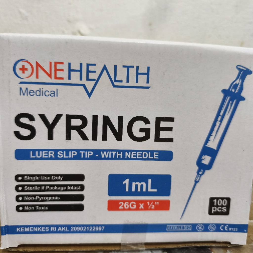 syringe spuit 1cc 3 cc 5cc onehealth suntikan 1ml 3 ml 5 ml onehealth