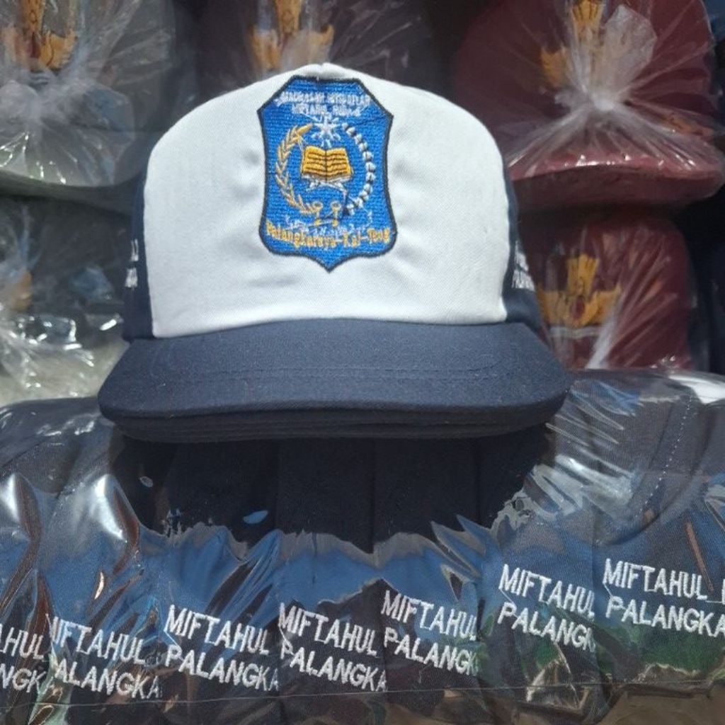 Topi sekolah bordil/sablon logo tulisan CUSTOM Topi sekolah custom bordil (PAKAI LOGO SEKOLAH) TOPI 