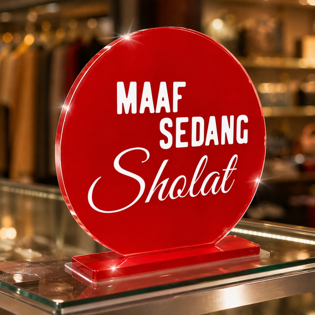 Sign Sholat Akrilik Custom Premium