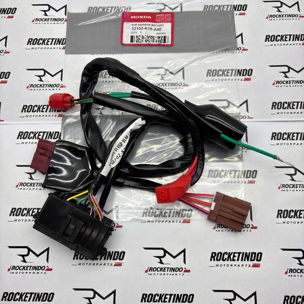 32102-K16-A40 Sub Harness Battery Kabel Baterai Aki Scoopy Fi ESP Bohlam Biasa