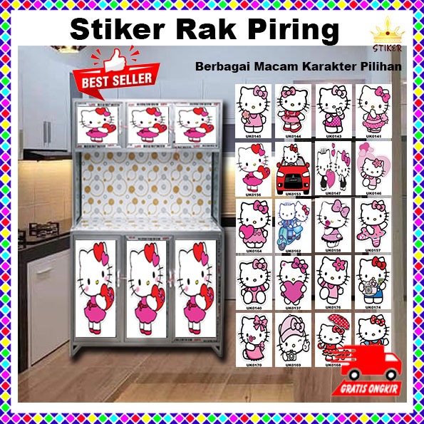 Stiker Rak Piring 6 Pintu Hello Kitty 3.3
