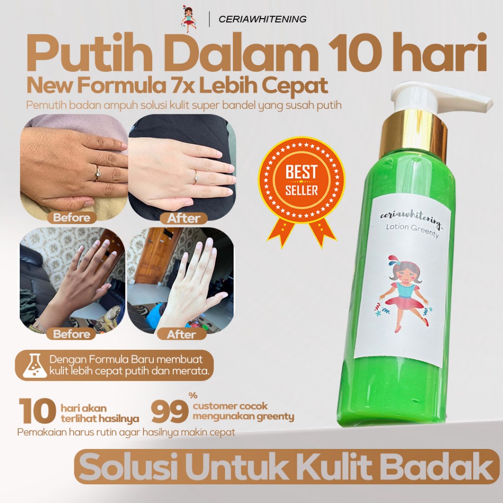 CERIAWHITENING - Lotion Malam Pemutih Badan Ampuh | Lotion pencerah badan | Lotion cepat memutihkan 
