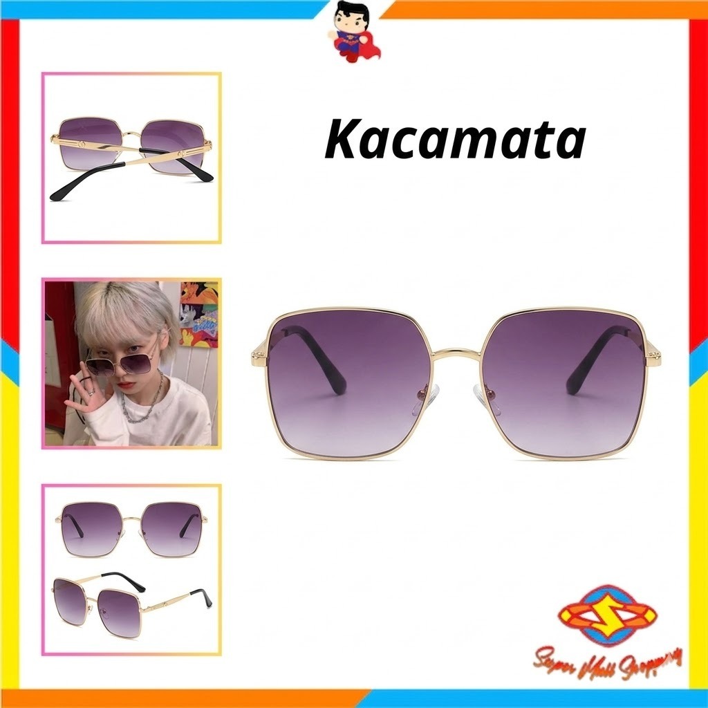SMS Kacamata Wanita 6630 Kaca Mata Kotak Korean Sunglassess Eyewear Gaya Korea Kekinian