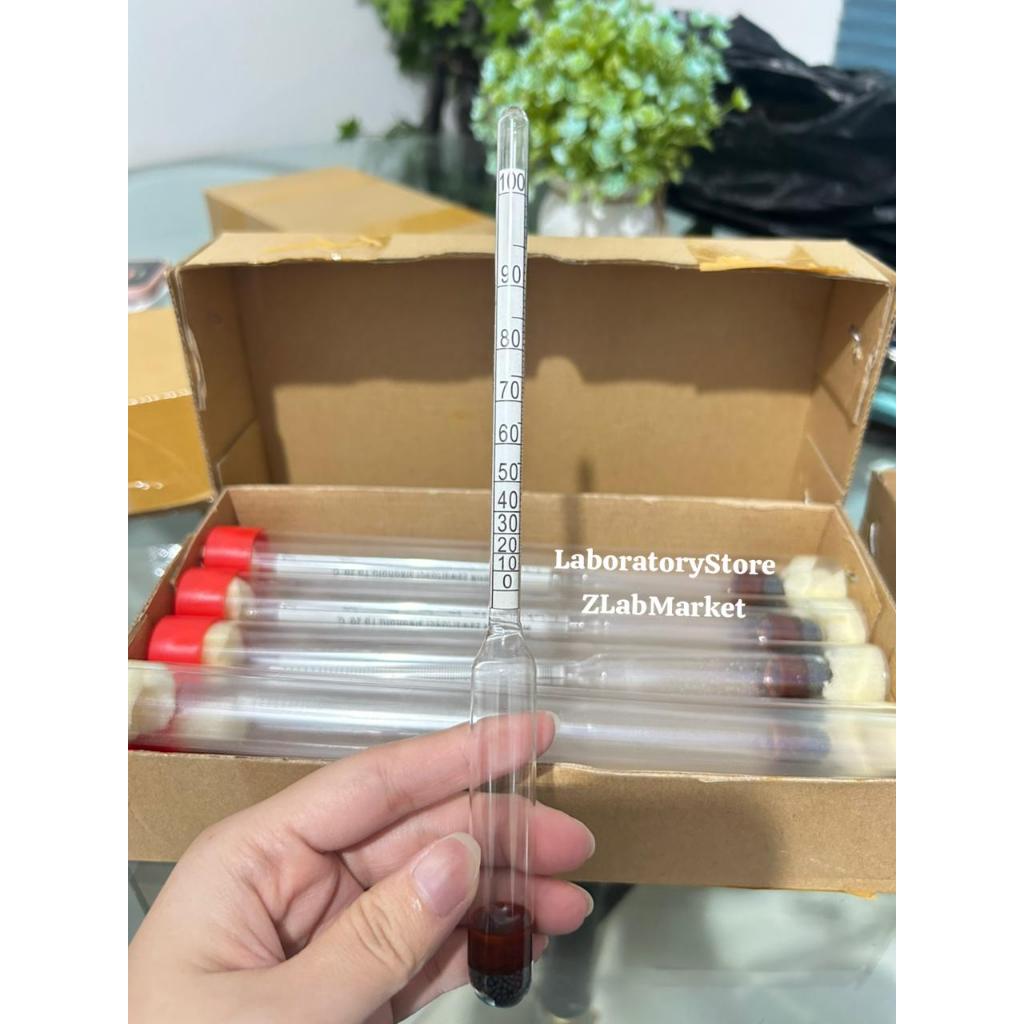 Alkohol Meter Skala 0 - 100% / Alat Ukur Hydrometer Alkohol Meter / Alcohol Meter 0 - 100%