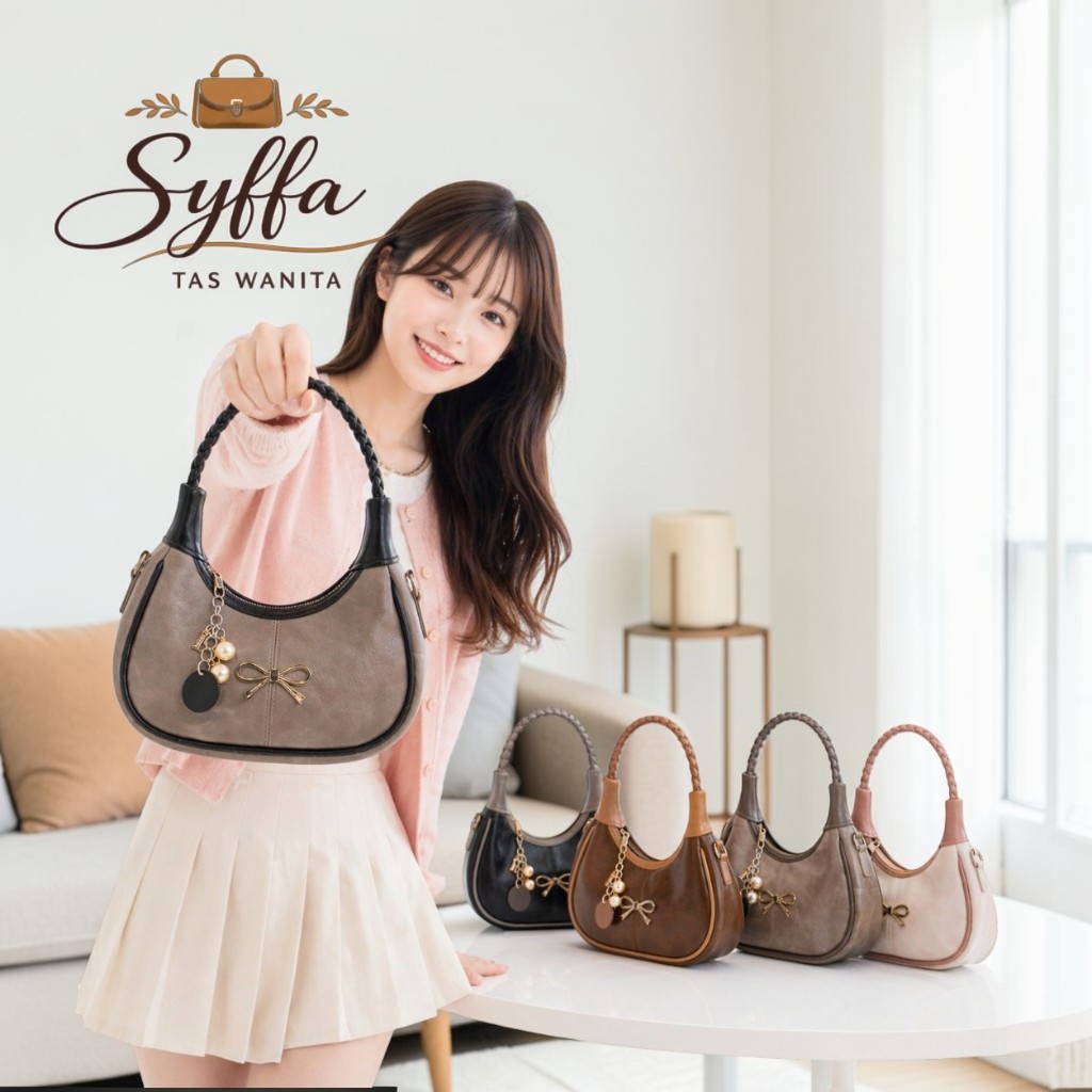 Shanum CATLINE Tas Wanita Tali Kepang | Shoulder Bag Korea Style | Tas Selempang Fashion Kekinian