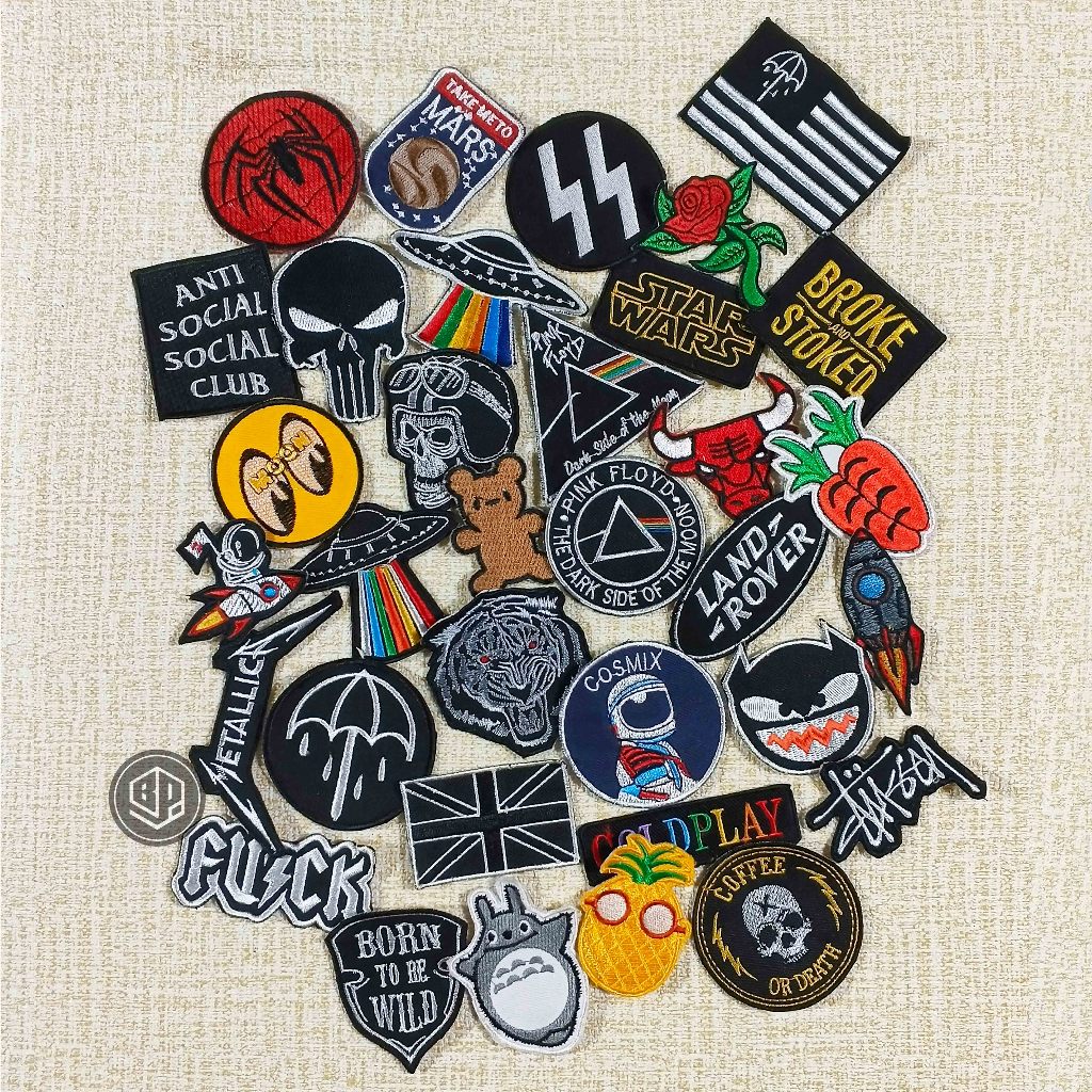 PATCH BORDIR PATCH EMBLEM BAND MUSIK PATCH KECIL BORDIR AKSESORIS TEMPELAN
