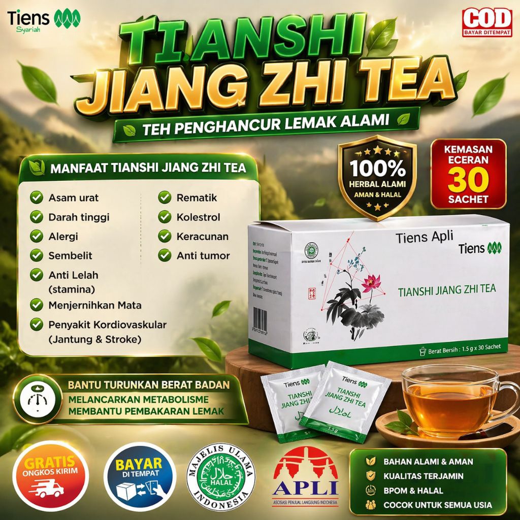 Tiens Jiangzhi Tea Original/Asam urat/Pelangsing/Rematik/Kolesterol