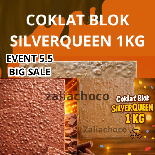 Coklat Blok Silverqueen 1kg Cokelat Kiloan Mix Milk Delfi isi kacang mede