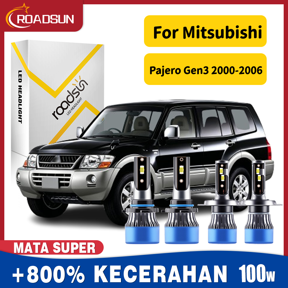 Cocok untuk Mitsubishi Pajero Gen3 2000-2006 Super Terang Led Lampu Depan Mobil Bohlam Hi/Lo Beam La