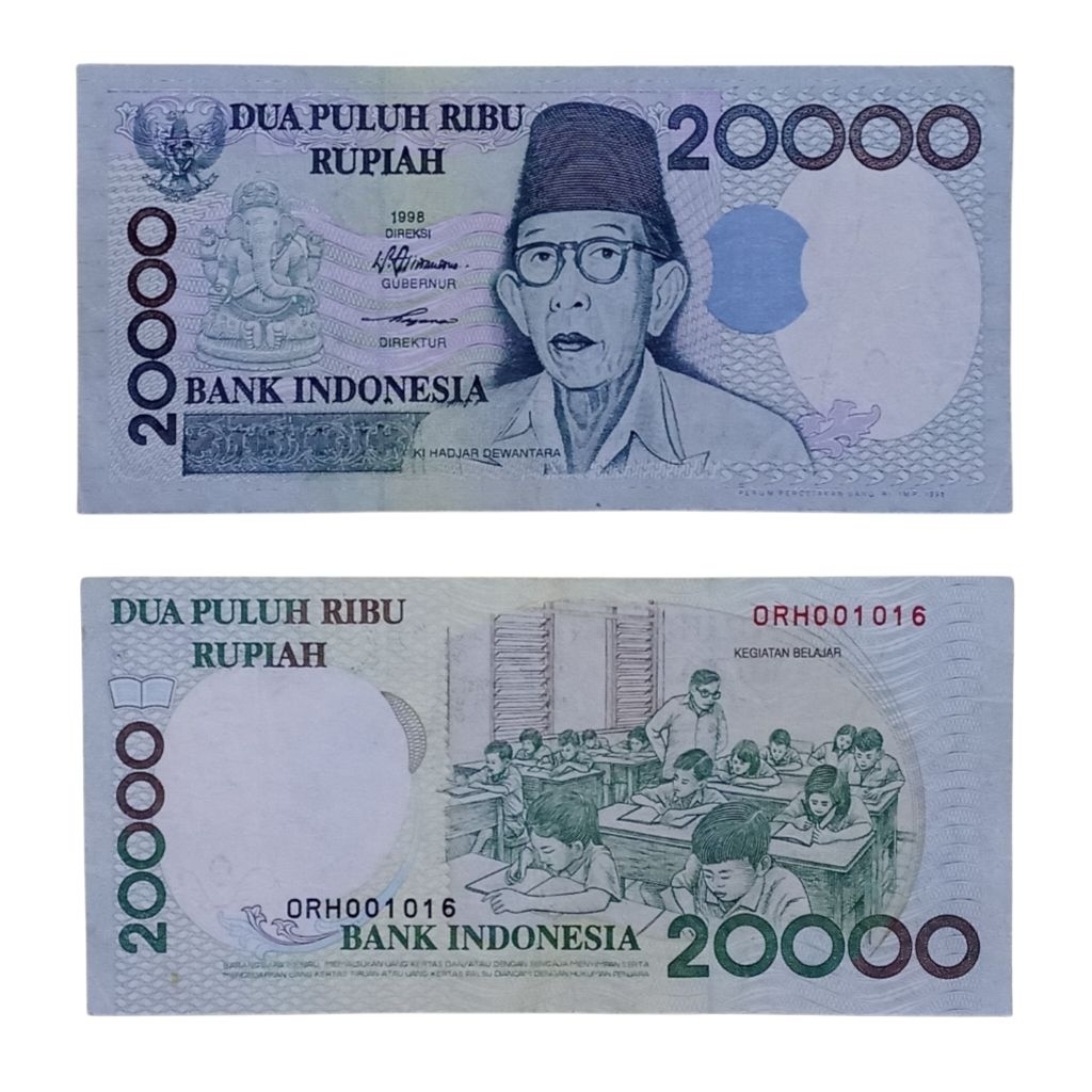 Uang Kuno 20000 Rupiah Ki Hajar Dewantara tahun 1999, kondisi UNC