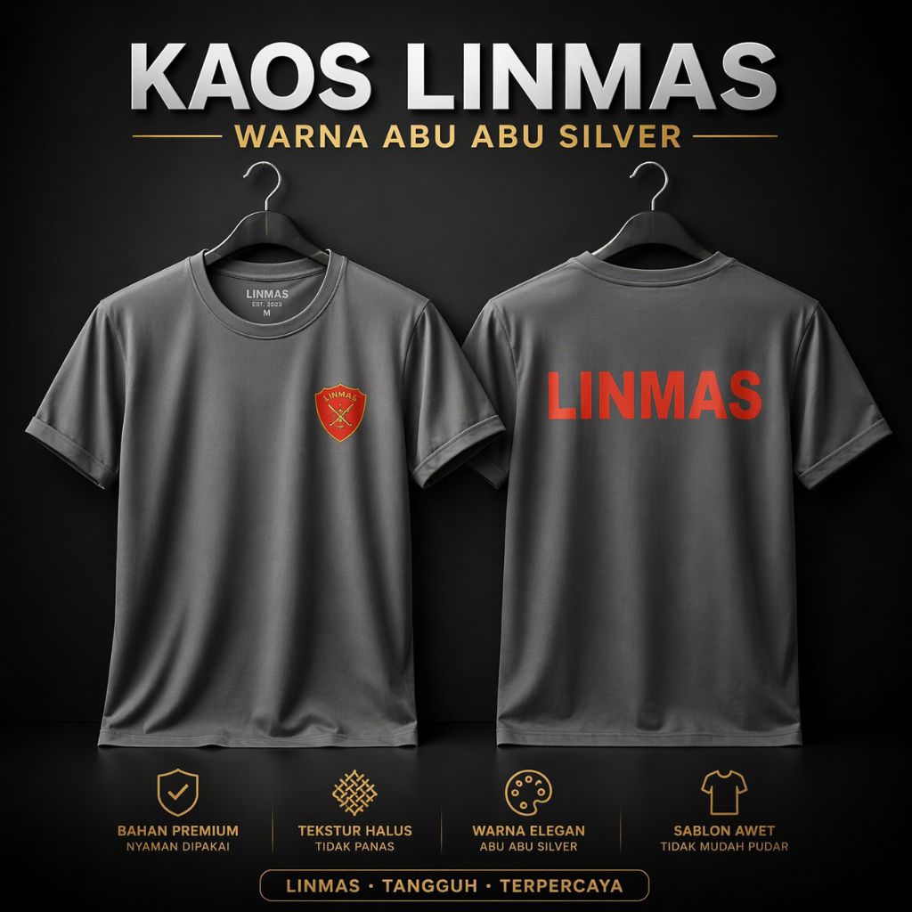 KAOS DALAM LINMAS ABU ABU - KAOS LINMAS ABU ABU SILVER TERBARU