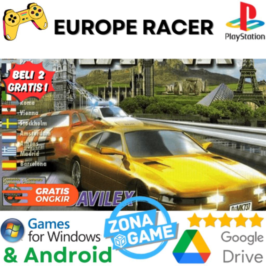 Game PC Europe Racer Emulator PS1 | Bisa di Android / IOS / PC + Emulator | BELI 2 GRATIS 1