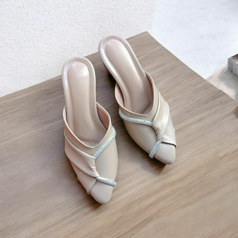 Sepatu Mules Heels Wanita Tinggi Hak 5CM