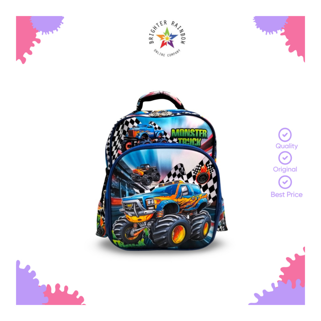 Tas Reboner 32244 Ransel Anak Laki-Laki Motif Monster Truck