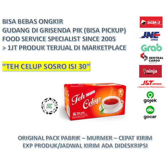 Teh Celup Sosro Dus isi 30 Bag READY