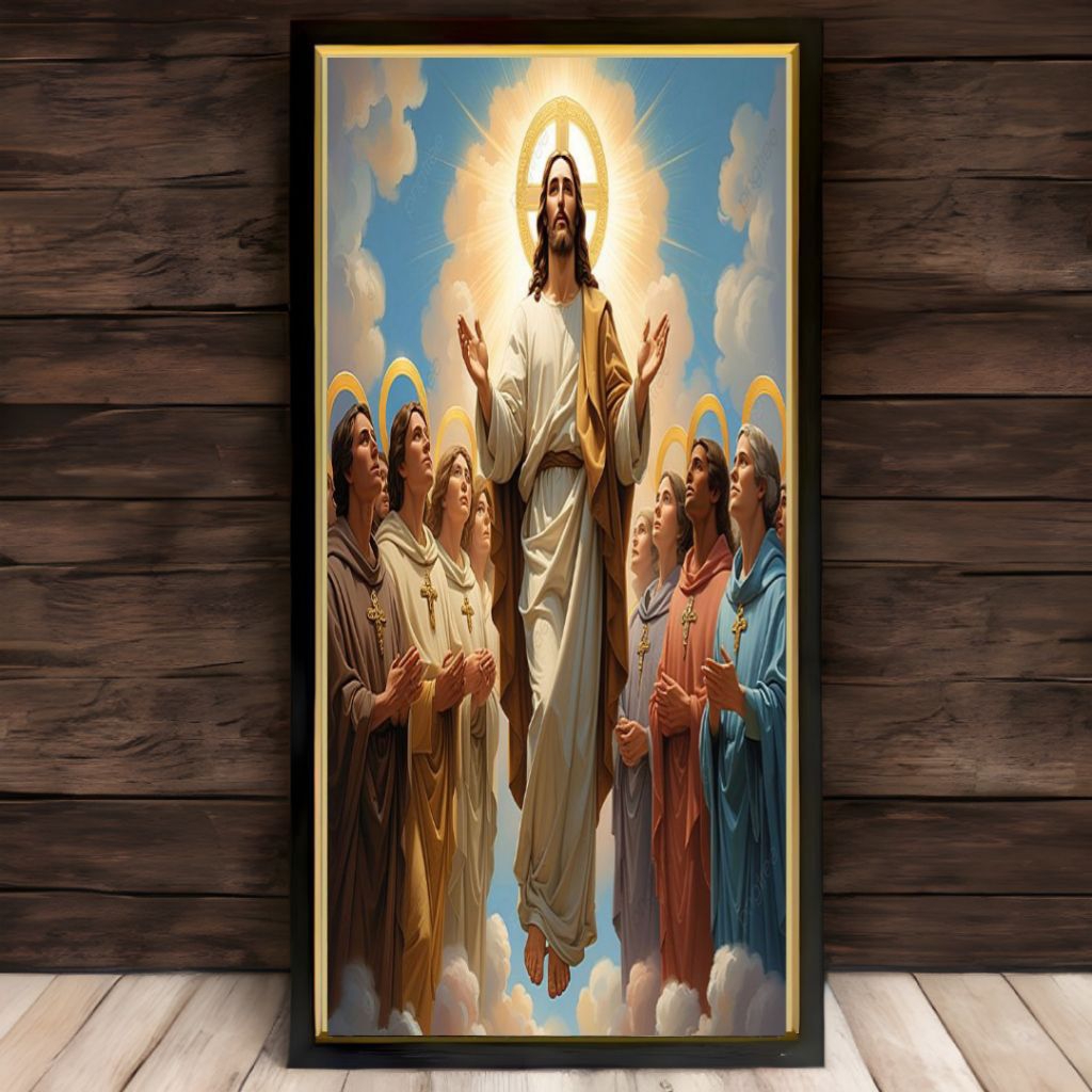 hiasan dinding gambar Tuhan Yesus aesthetic uk90*50 cm