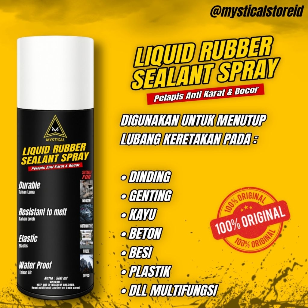 LIQUID RUBBER SEALANT SPRAY - CAIRAN ANTI BOCOR WATERPROOF 500ML ORIGINAL MYSTICAL