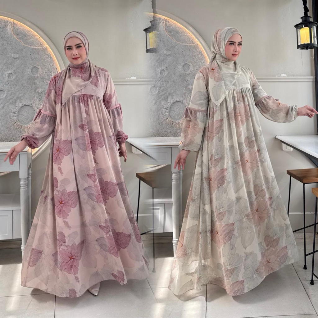 AYDEEN SET BY ARSY HIJAB GAMIS SETY HIJAB MEWAH TERBARU GAMIS PESTA SEGI EMPAT JUMBO
