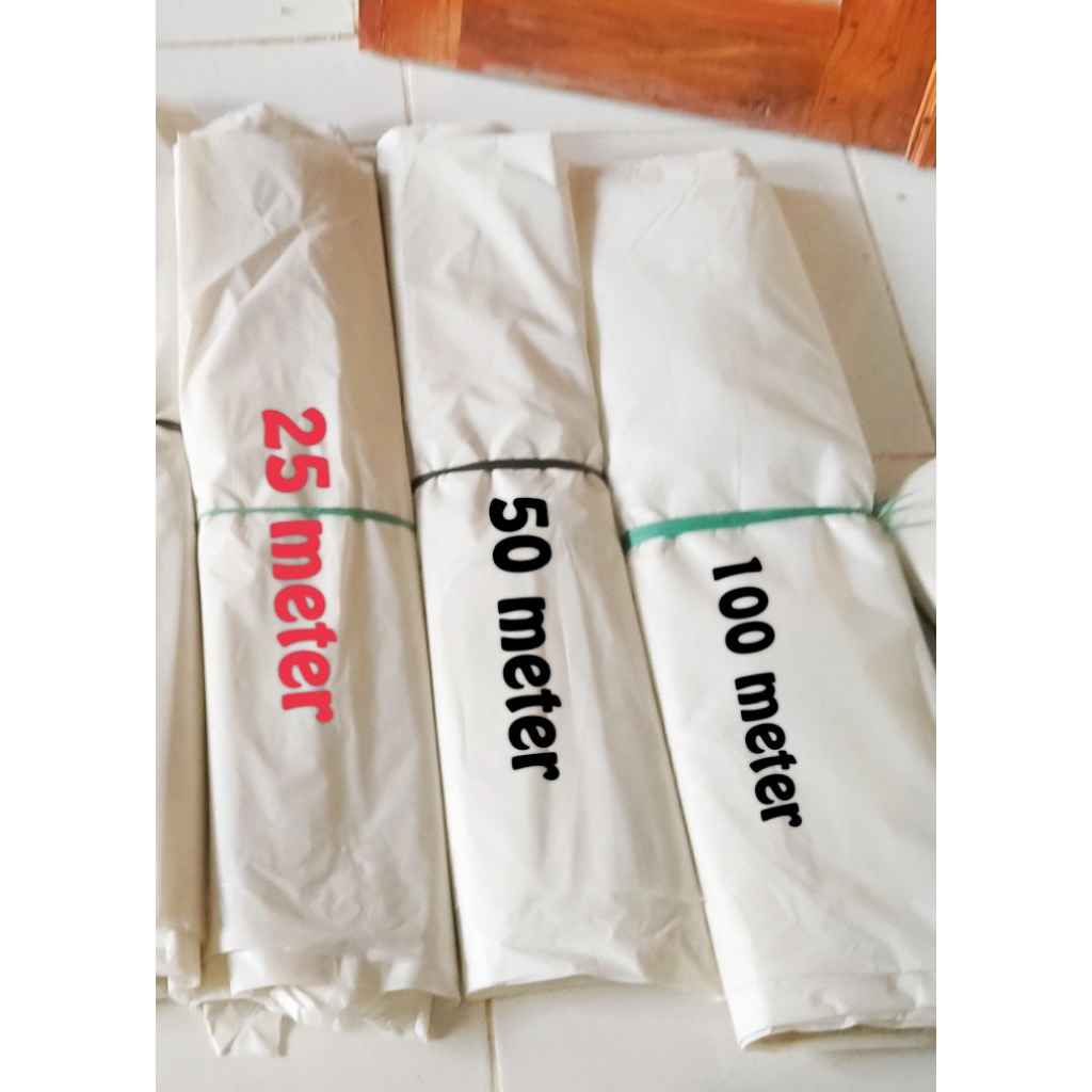 plastik bedengan putih susu + benang