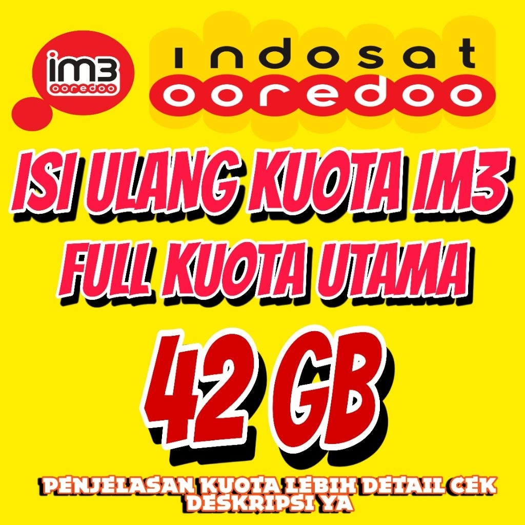 ISI ULANG KUOTA INDOSAT 42 GB BULANAN MURAH PROSES CEPAT
