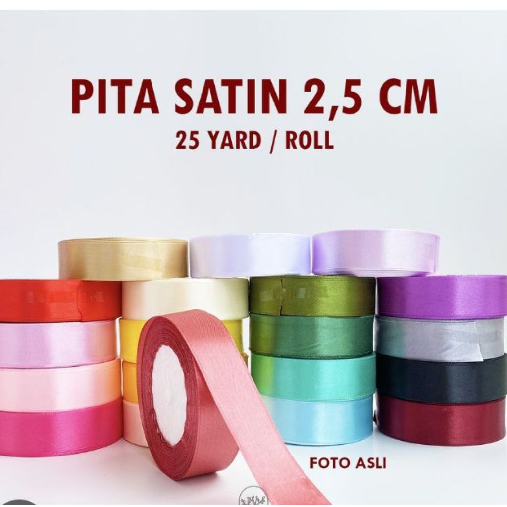 Pita Satin Pita Meter Pita Gulung Pita Meteran Pita Kado Hadiah