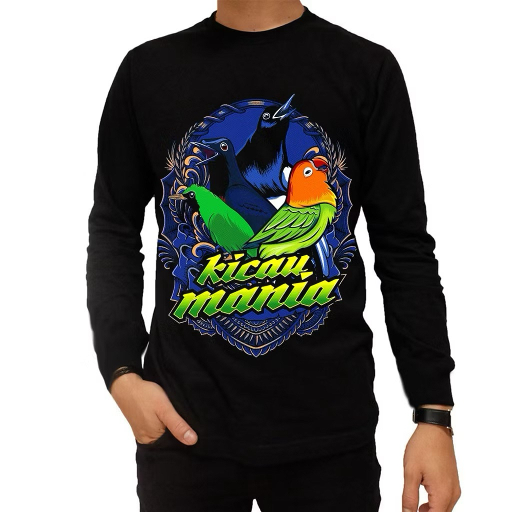 KAOS DISTRO PRIA LENGAN PANJANG KICAU MANIA