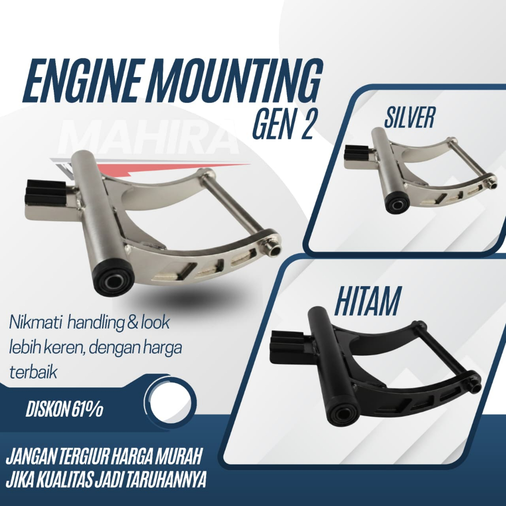 ENGINE MOUNTING MONTING V2 LENGKUNG BEAT SCOOPY FI/ESP SPACY KARBU 3CM 4CM 5CM