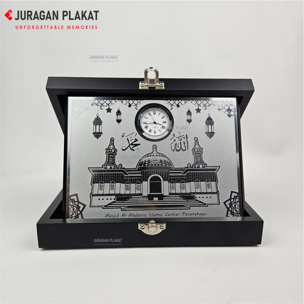 PLAKAT KAYU JAM STAINLESS DESIGN CUSTOM