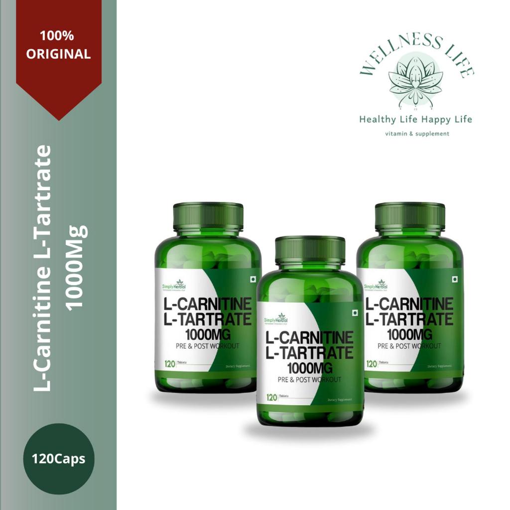 L-carnitine, L-tartrate 1000mg, 120 cap, Suplemen Energi dan Otot - L-CARNITINE
