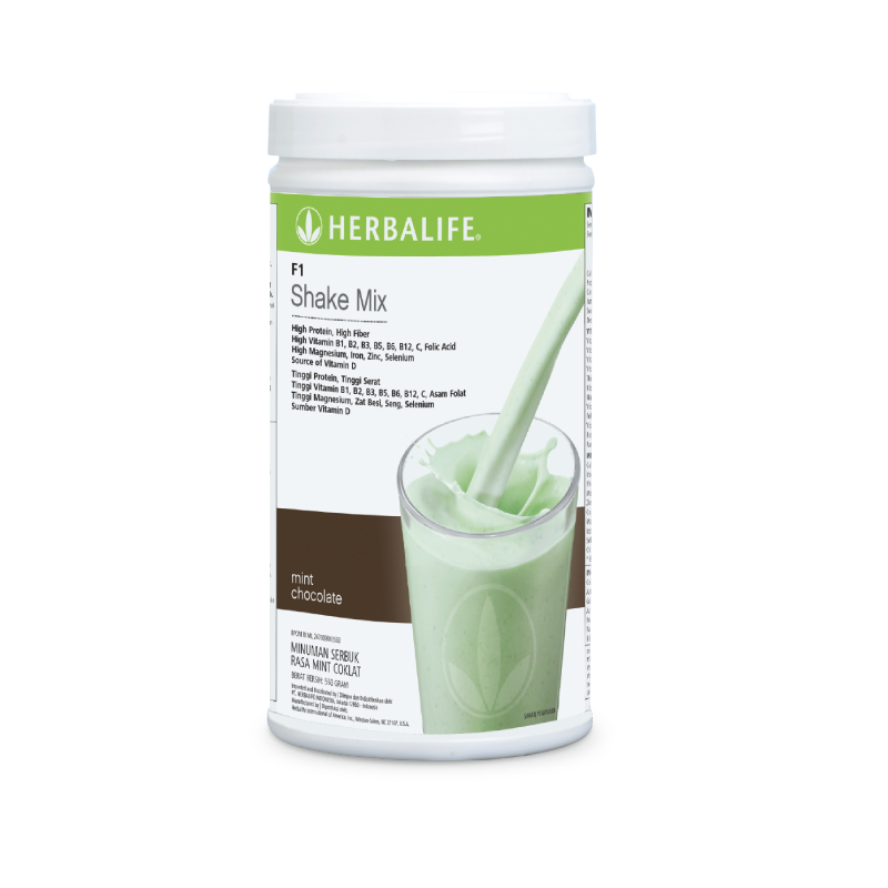 HERBAL Shake Herbal Mint Coklat Nutrisi Diet Susu Sehat 550g Isolat Protein Kedelai