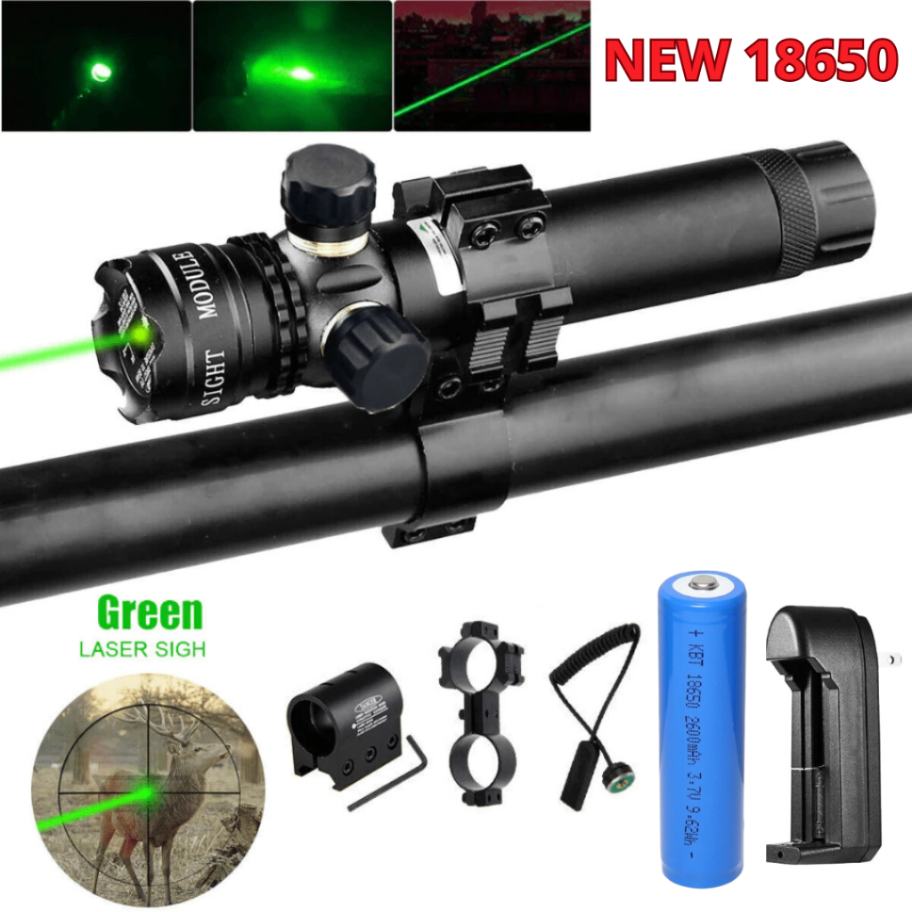 CEN JG-2 Laser Tembak Jarak Jauh Siang Malam Super Terang Warna Hijau Baterai Besar 18650 2600 mAh