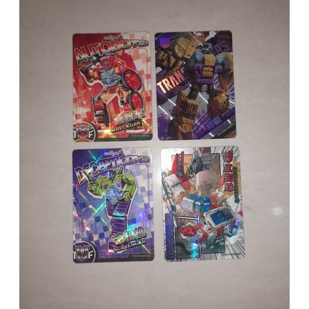 Kartu koleksi transformers hasbro 4 pcs
