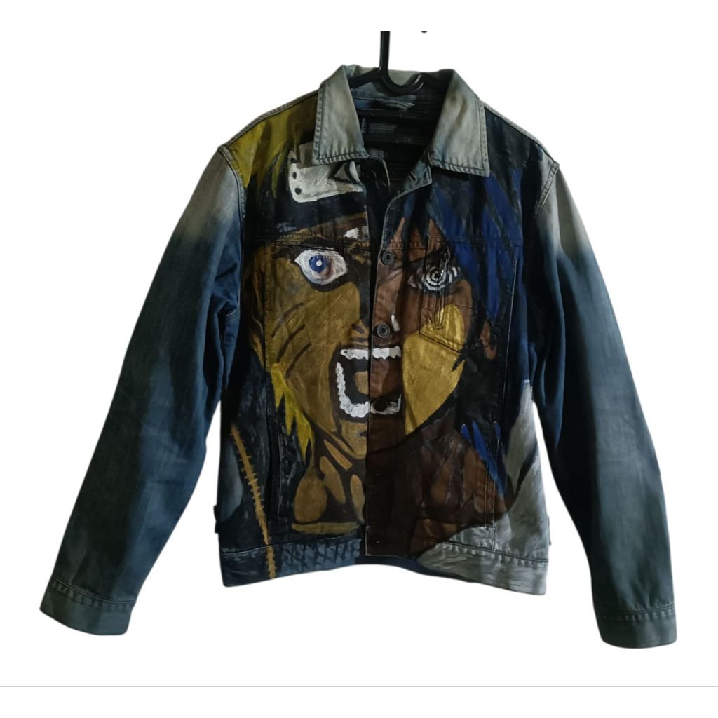 Jaket Jacket Jeans Denim Cardinal Original Painting