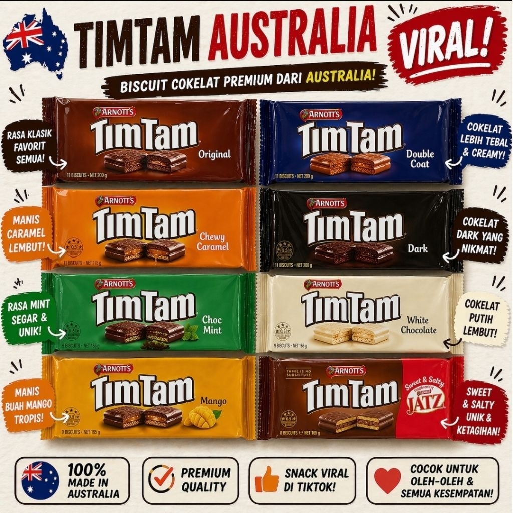 TimTam Australia Import Chocolate 200gr Exp Lama Import Australia PROMO HALAL