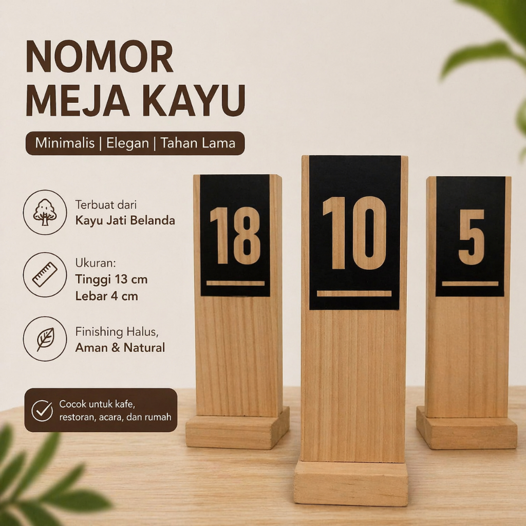 NOMOR  MEJA CAFE KAYU JATI BELANDA MINIMALIS NOMOR TERLIHAT JELAS