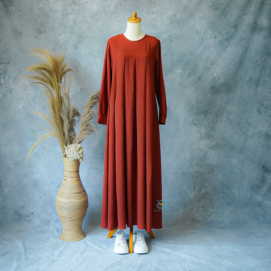 D&R PROJECT _ Gamis crinkle airflow terbaru design ellegant dress remaja milenial gamis waffa