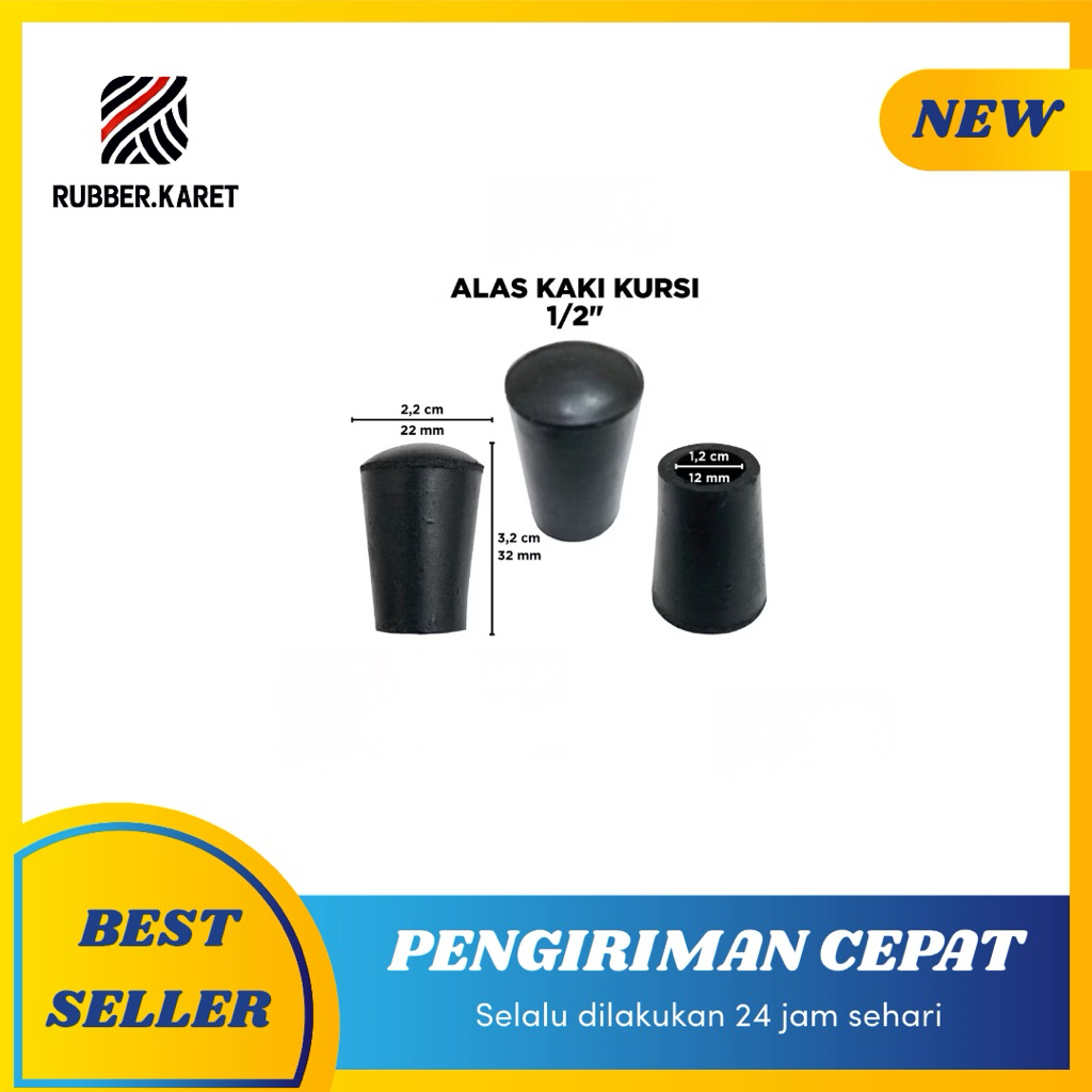 karet kaki chitose 1/2 karet tapak / alas kaki meja kursi