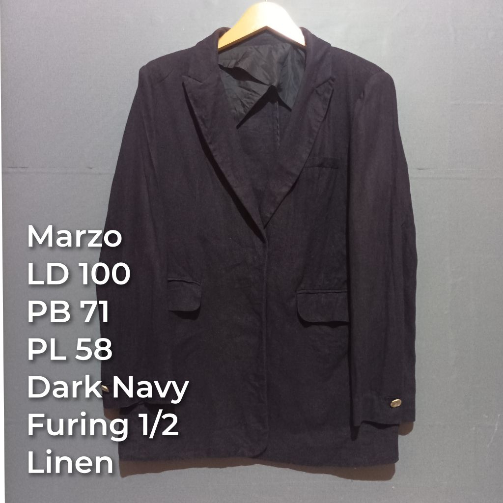 jas blazer wanita dewasa warna dark navy second bekas pl