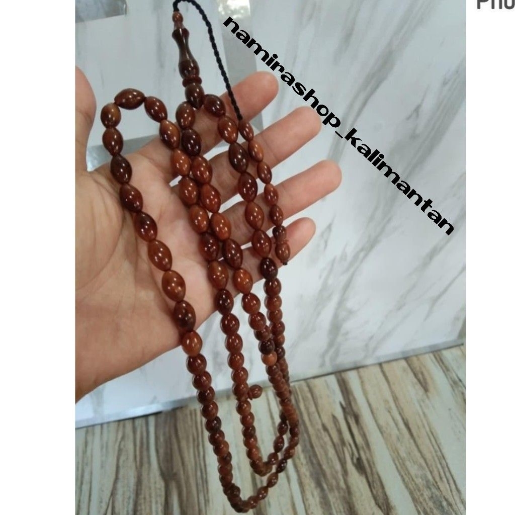 Tasbih Kaukah Kokka Asli 99 Butir Coklat Bentuk Kapsul