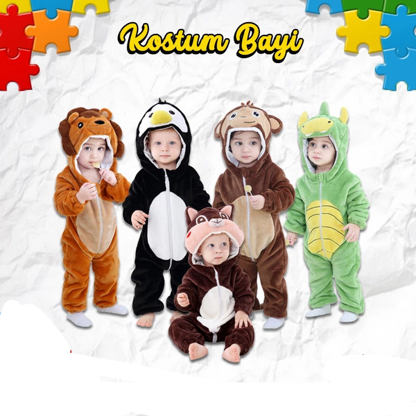 Baju Anak Karakter Hewan Flannel Baju Anak Baju Bayi Baju Cantik Baju Karakter Hewan Onesie Bahan Fl