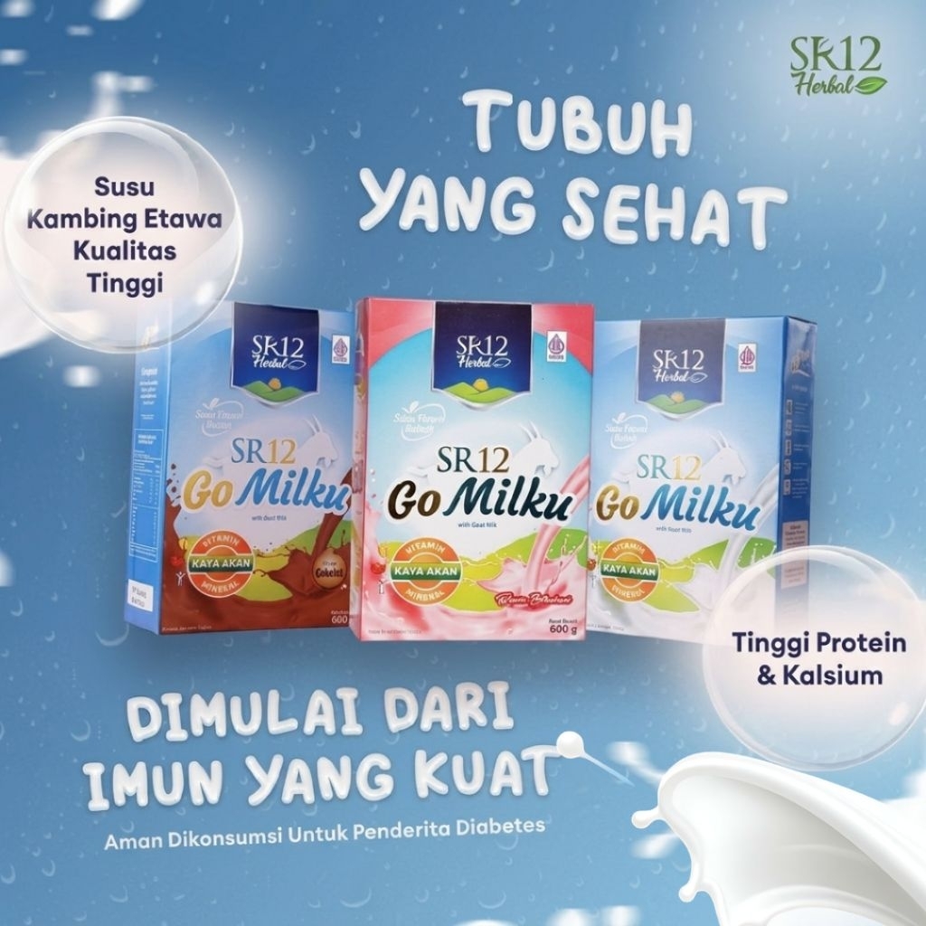 SR12 GoMilku Susu Kambing Etawa Bubuk Nutrisi Tubuh Tulang & Sendi 200g 600g Makassar