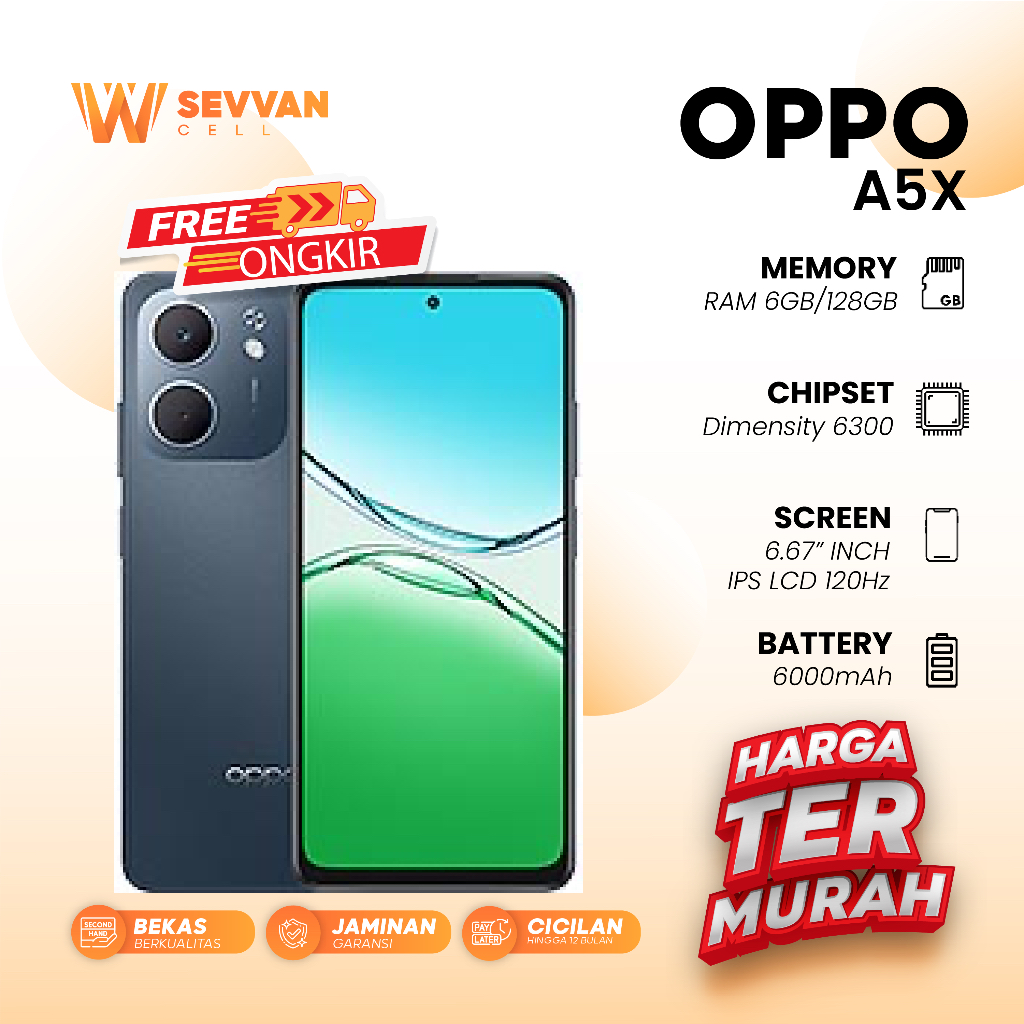 Handphone Oppo A5x Ram 6 128 GB