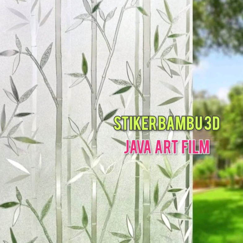 stiker kaca motif bambu 3D/sticker kaca jendela rumah 100cm x120cm
