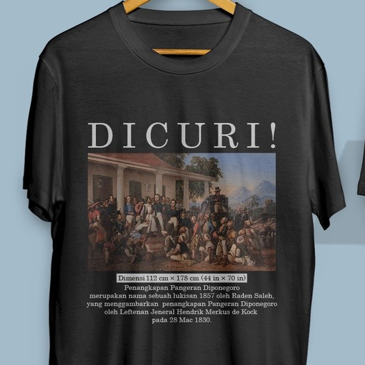 KAOS DICURI LUKISAN RADEN SALEH LENGAN PENDEK COTTON COMBED 30S