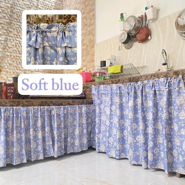 "New" gordeng kolong dapur katun premium Kain Katun tirai penutup