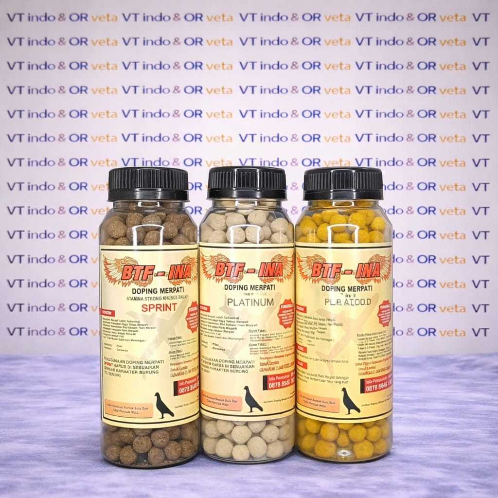 BTF INA DOPING MERPATI STAMINA STRONG PLATINUM BALAP SPRINT 3 IN 1 VITAMIN BURUNG LOMBA