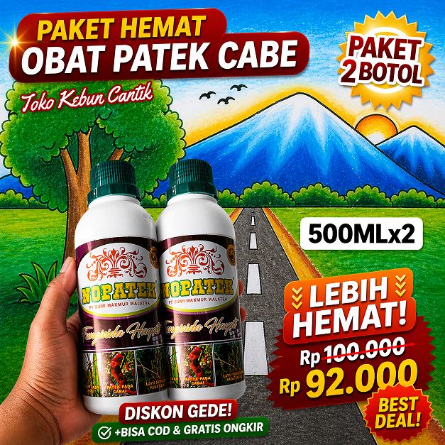 Paket NOPATEK 500ml x2 Obat Patek Cabe Obat Jamur Cabe Obat Busuk Buah Cabai Obat Antraknosa Cabe