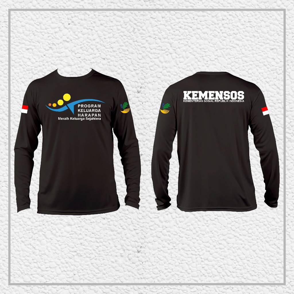 Kaos Baju PKH Program Keluarga Harapan KEMENSOS Lengan Panjang || Kaos PKH Distro